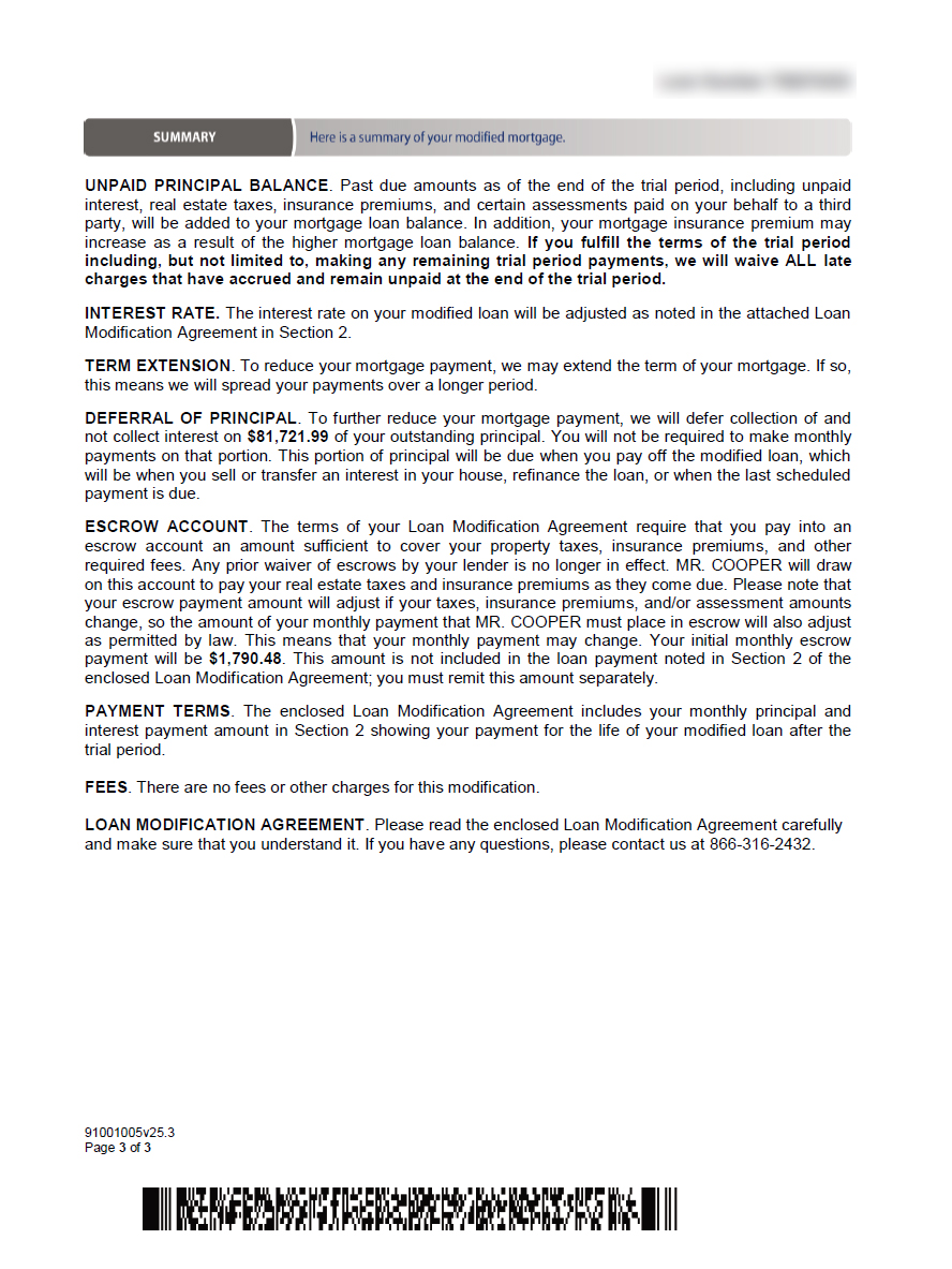 Official Bank Loan Modification Approval Letter #2